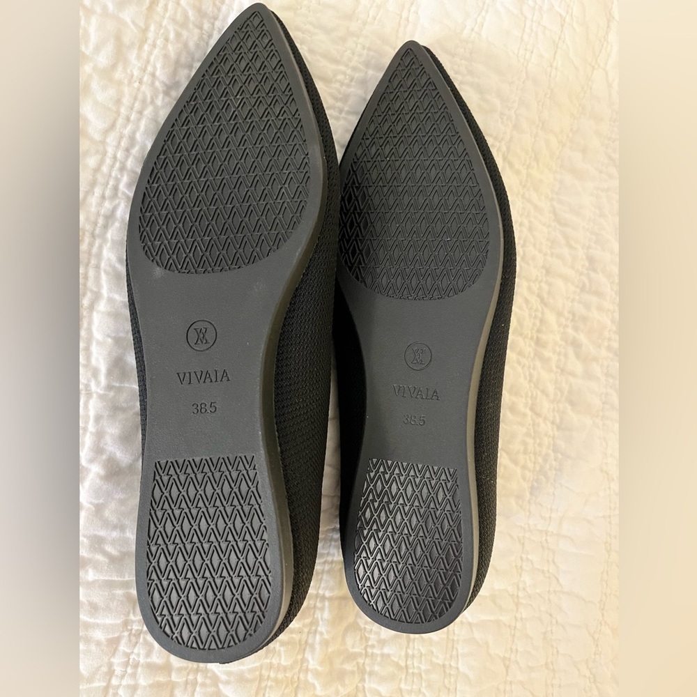 NWOT VIVAIA pointed black ballet flats 38.5 / 7.5 - Picture 8 of 10